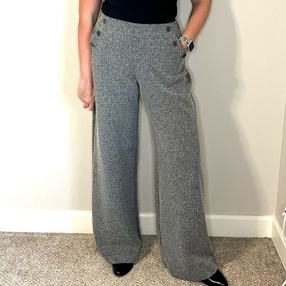 Abercrombie & Fitch Pants - Abercrombie & Fitch Wide Leg Tweed Pants Grey Small New